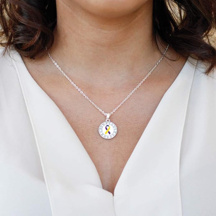 Inspired Silver - Silver Circle Charm 18 Inch Necklace with Cubic Zirconia Jewelry