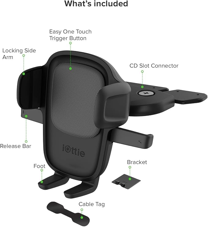 iOttie Easy One Touch Signature CD Slot Mount - Universal Car Phone Holder for iPhone, Google, Samsung, Moto, LG, and all other Smartphones