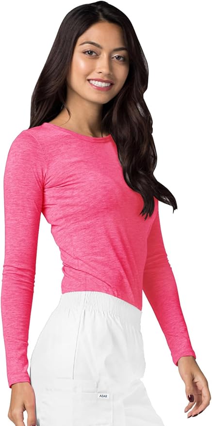 Adar Underscrubs for Women 3 Pack - Long Sleeve Underscrub Comfort Tee
