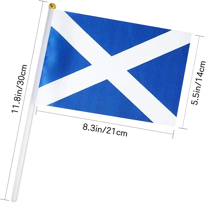 Scotland Flag Small Scottish Flag 12 Pack Mini Hand Held Scottish Flags on Sticks for Party Parades Sports Events Patriotic Holiday Decorations