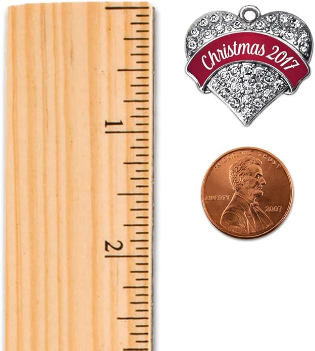 Inspired Silver - Silver Pave Heart Charm Bracelet with Cubic Zirconia Jewelry