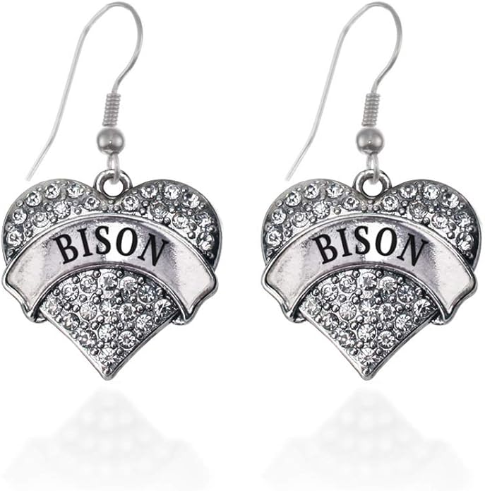 Inspired Silver - Silver Pave Heart Charm French Hook Drop Earrings with Cubic Zirconia Jewelry