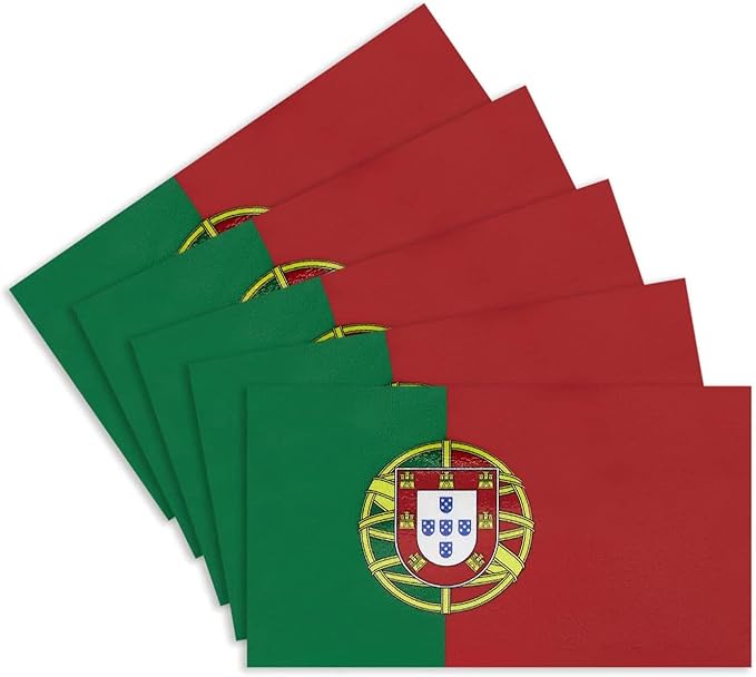 CANTENDO 5Pcs Portugal Flag Decal Sticker - Portuguese Flags Reflective Vinyl Car Stickers - for Car Window Bumper Waterproof Sticker (2.5 x 4.5 Inch)