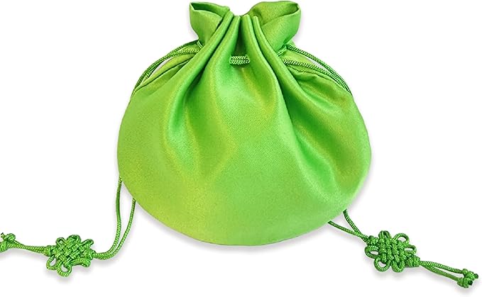 Seoulful Vintage Korean Embroidered Bokjumeoni - Traditional Lucky Pouch - Hanbok Fortune New Year's Gifts Bag (Green)
