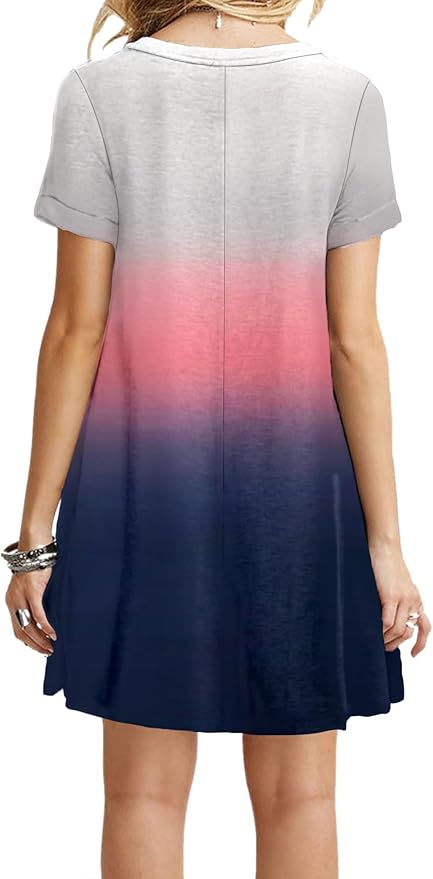 MOLERANI Women's Casual Plain Simple T-Shirt Loose Dress