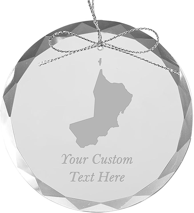 Oman, Personalized Travel Christmas Ornament – Customized Engraved Glass Keepsake - Custom Family Trip & Vacation, 2024, 2025, 2026, 2027 & Name – Destination Xmas Holiday Ornament