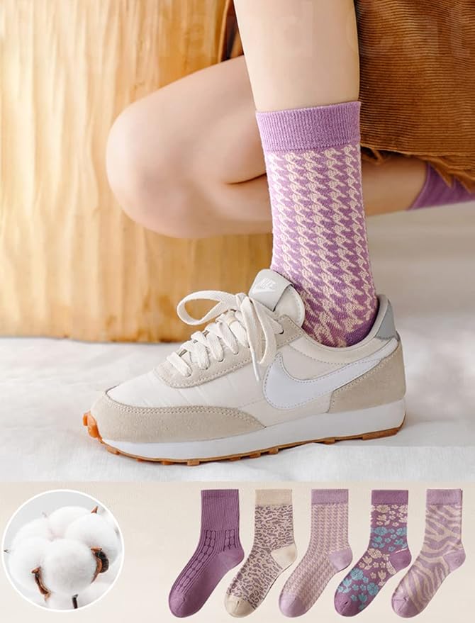 IIG 3-6 Pairs Womens Cute Animal Patterned Funny Novelty Cotton Crew Socks
