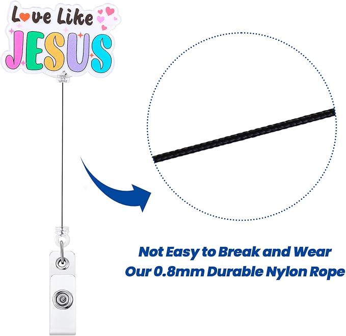 Love Like Jesus Funny Medical Badge Reel | Retractable ID Card Mental Health Badge Holder | Name Tag Faith Badge Clip for RN LPN CNA MA ER Night Shift Nurse Nursing Student Psychotherapist Doctor