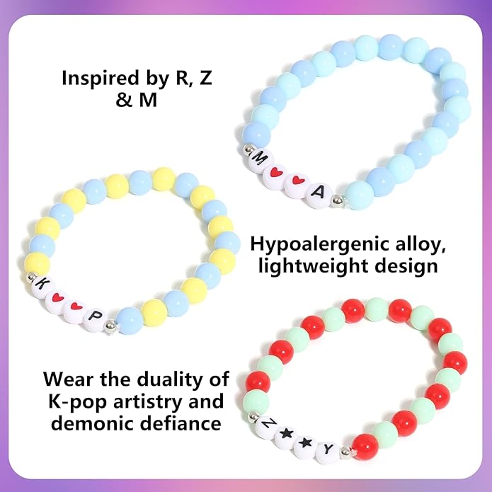 Phask for Korea-Pop Merch Bracelets Inspired Bracelets,Stackable Stretch Bracelets for Korea-Pop Stuff Fans Cosplay Outfit Gifts Accessories Jewelry Birthday Christmas