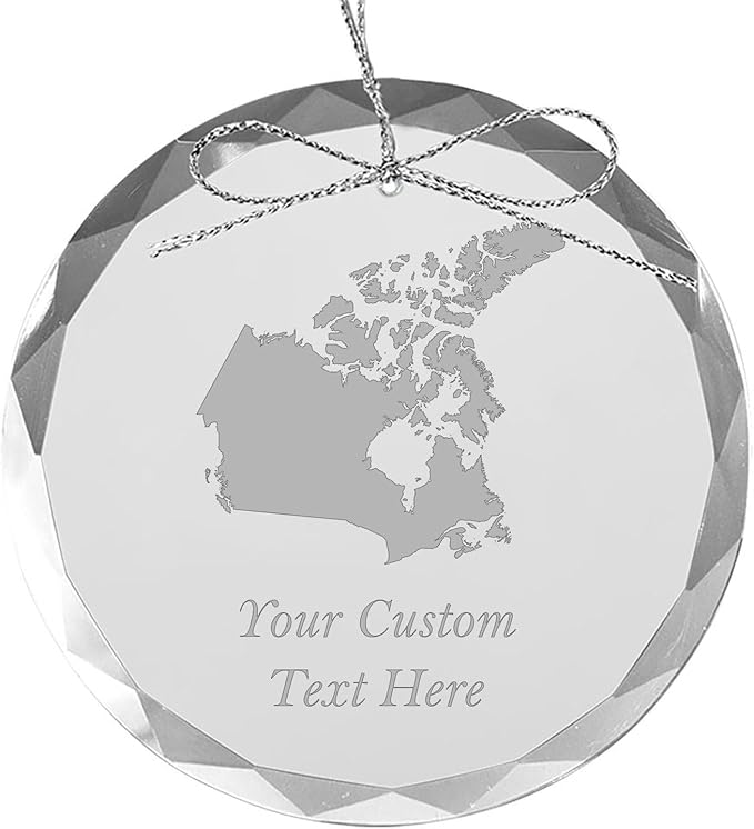Canada, Personalized Travel Christmas Ornament – Customized Engraved Glass Keepsake - Custom Family Trip & Vacation, 2024, 2025, 2026, 2027 & Name – Destination Xmas Holiday Ornament