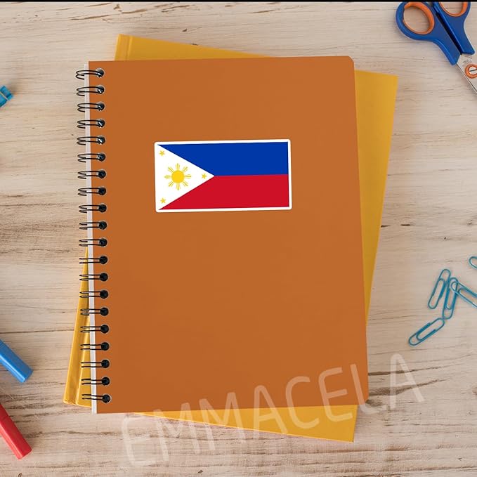 (3PCS) Philipines Flag stickers, Countries Flag Stickers - Waterproof Vinyl Decals For Laptops, Tumblers, Water Bottles, Books, Scrapbooks, Size 3 x 1.6 Inch