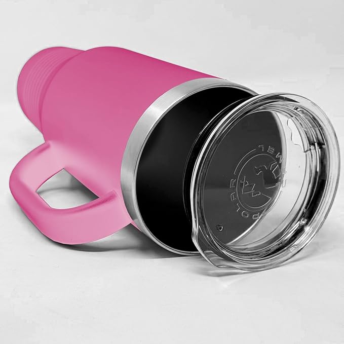 LaserGram 40oz Vacuum Insulated Travel Mug with Handle, CNA Certified Nurse Assistant, Personalized Engraving Included (Pink)
