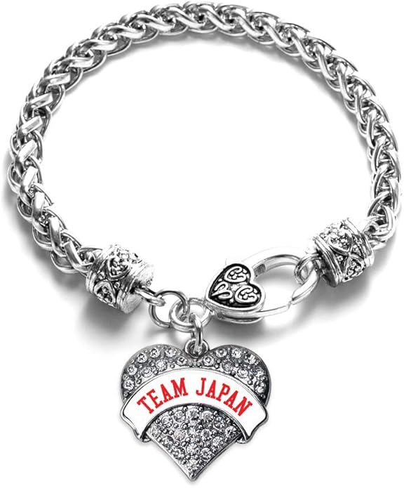 Inspired Silver - Silver Pave Heart Charm Bracelet with Cubic Zirconia Jewelry