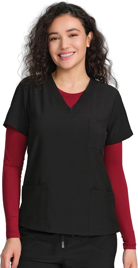 COZYFIT 3 Pack Scrub Undershirts Long Sleeve Women - Underscrub Comfort Tee