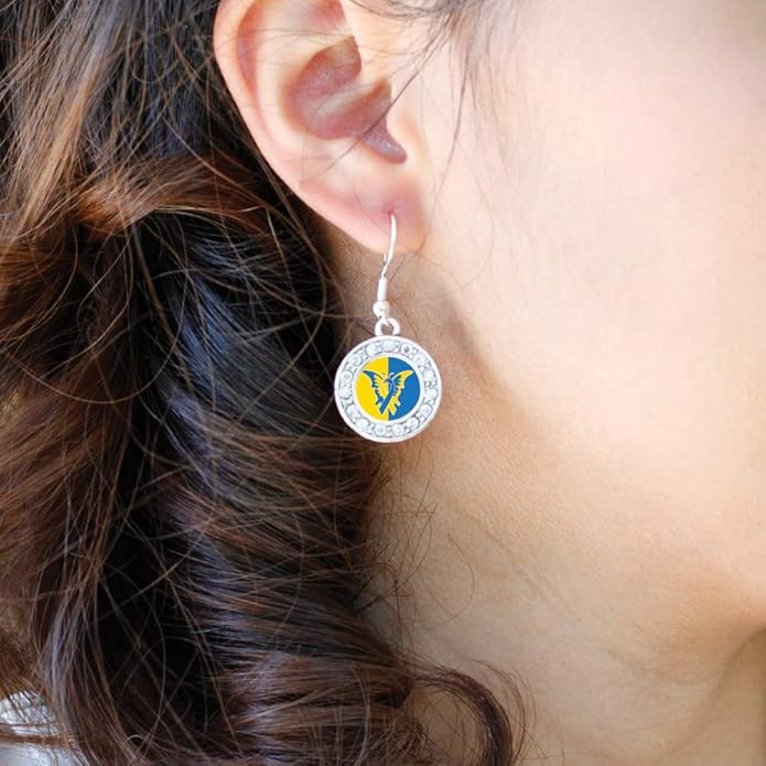 Inspired Silver - Silver Circle Charm French Hook Drop Earrings with Cubic Zirconia Jewelry