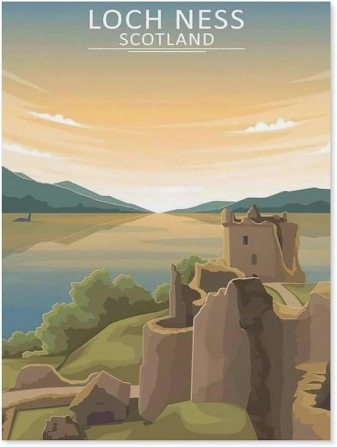 Loch Ness Scotland Skyline，Puzzle 1000 Pieces Paper Puzzle Adult Children's Educational Toy Family Decompression Game（50x70cm）-BJ95