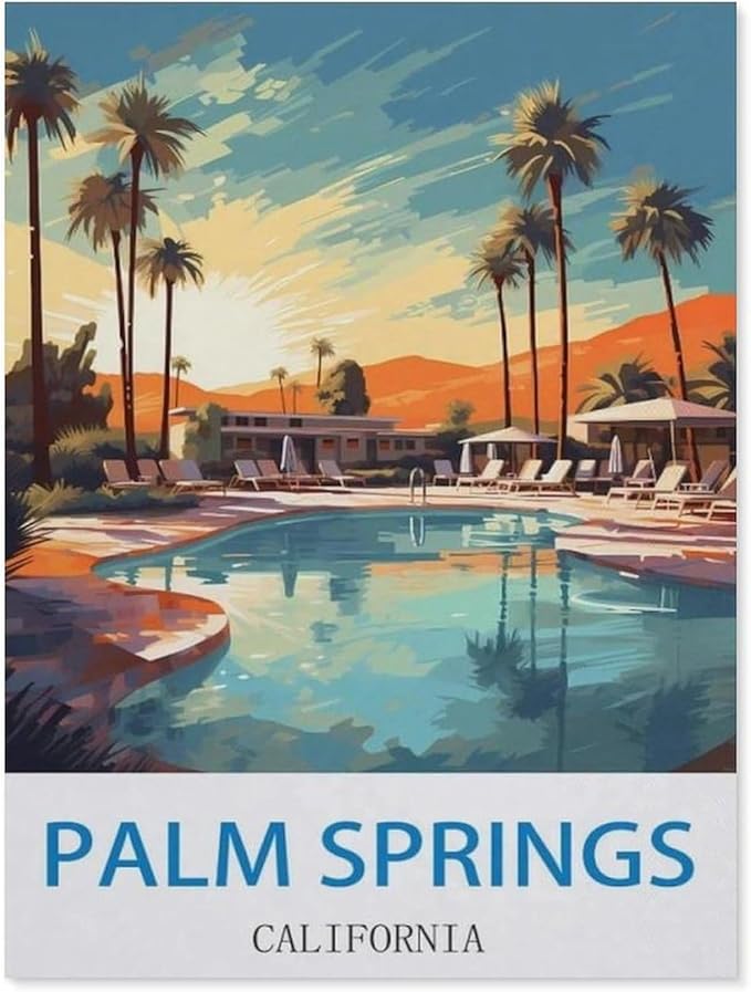 Jigsaw Puzzle 1000 Piece，Palm Springs California，Adult Puzzle DIY Kit Paper Puzzle Modern Home Decor Unique Gift（50x70cm）-CJ87