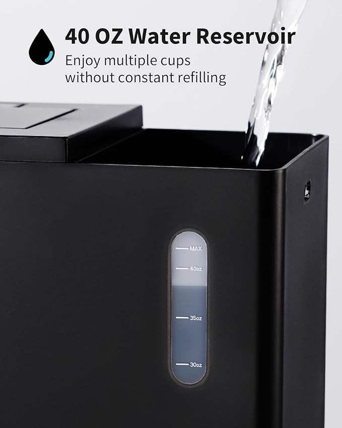 KIDISLE Hot & Iced Single Serve Coffee Maker for K Cup & Grounds, 6–16oz Brew Sizes, 40oz Water Tank, Reusable Pod Filter, Easy-to-Use, Black