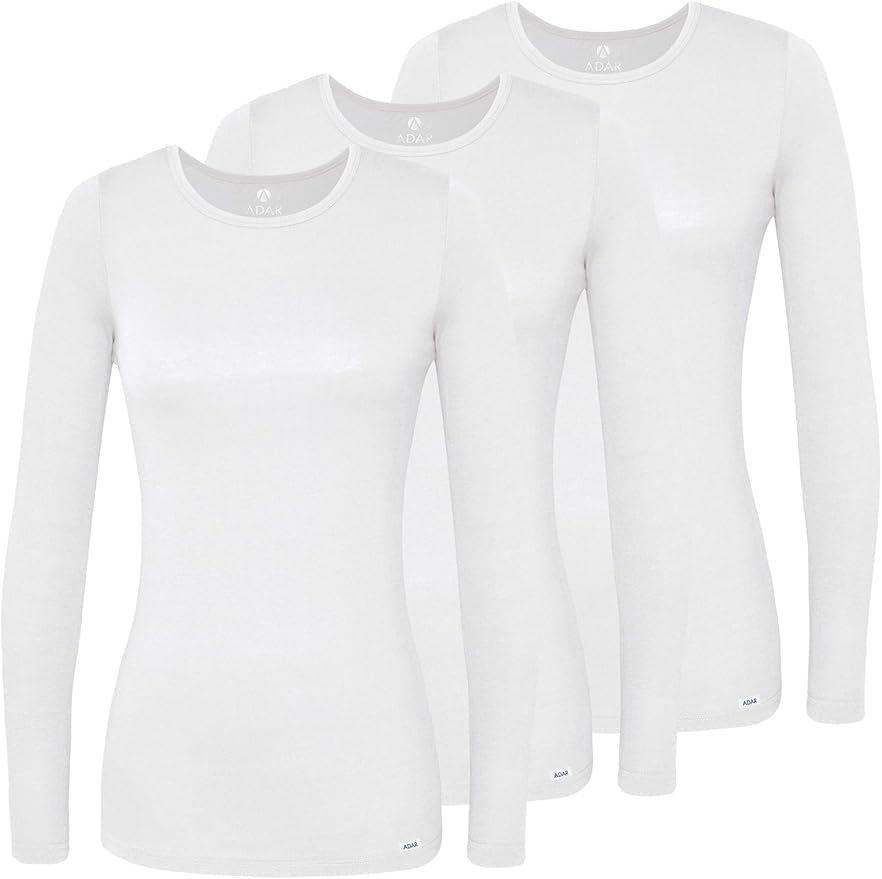 Adar Underscrubs for Women 3 Pack - Long Sleeve Underscrub Comfort Tee