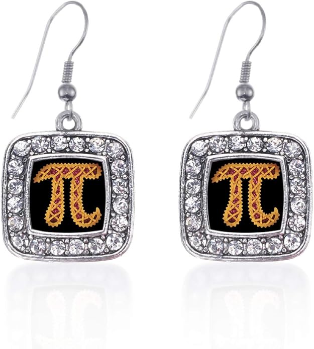 Inspired Silver - Silver Square Charm French Hook Drop Earrings with Cubic Zirconia Jewelry