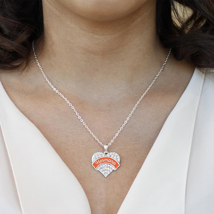 Inspired Silver - Silver Pave Heart Charm 18 Inch Necklace with Cubic Zirconia Jewelry