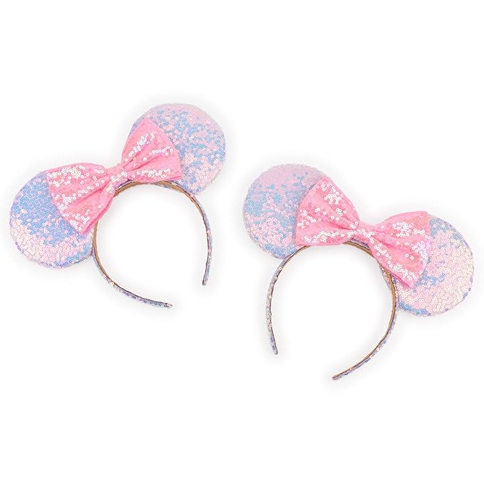 DRESHOW Mouse Ears Bow Headbands Glitter Party Decoration Cosplay Costume for Women