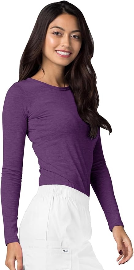 Adar Underscrubs for Women 3 Pack - Long Sleeve Underscrub Comfort Tee