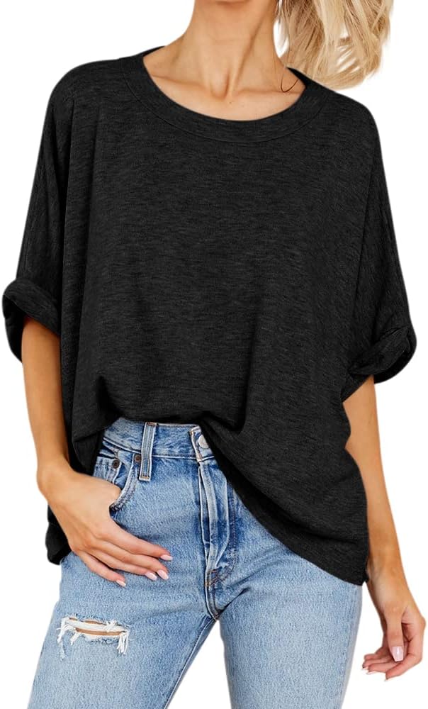Women Oversized T-Shirt Summer Casual Short Sleeve Loose Tee Tops