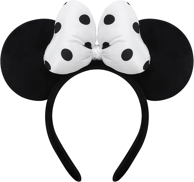 ODOCARE Handmade Mouse Ears Headband for Women and Ladies, Polka Dot Bow Minnie Ears Costume Accessories