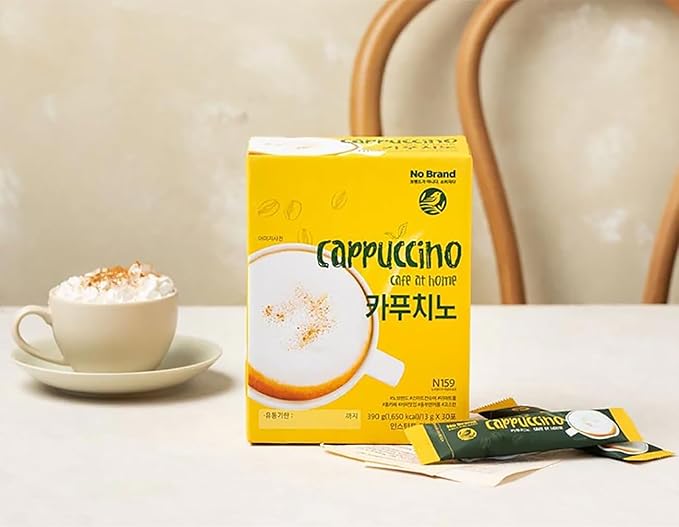 LENITH Korean Cappuccino Mix Coffee 30 Sticks Instant Coffee Mix Home Cafe Sweet Coffee (0.45oz * 30 Sticks) Total 13.75oz