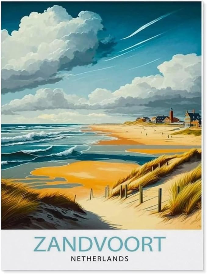 Jigsaw Puzzle 1000 Pieces for Adults，Zandvoort Netherlands，Teens Boys Girls Puzzles Premium Quality Fun Family Challenging Puzzles for Birthday（38x26cm）-BJ29