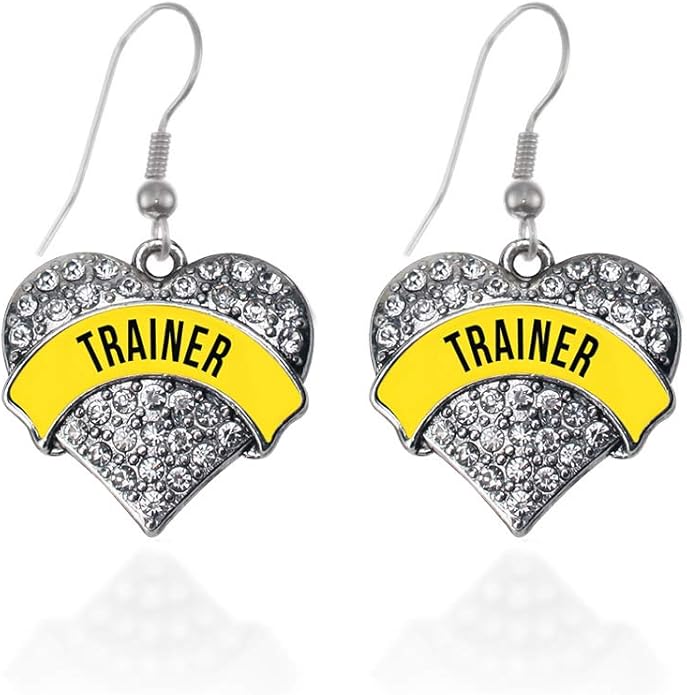Inspired Silver - Silver Pave Heart Charm French Hook Drop Earrings with Cubic Zirconia Jewelry