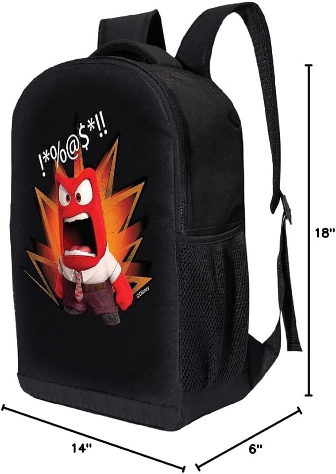 Disney Inside Out Backpack for School | Kids Shoulder Bag Travel Backpack School Backpack | Cute Kids Backpack for Boys, Girls, Toddlers Unisex (Anger)