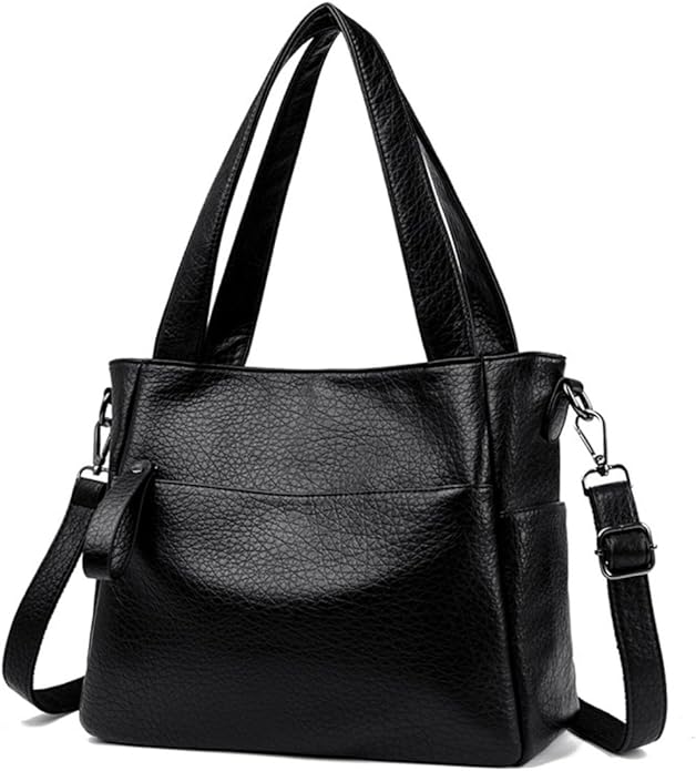 Work Tote with Adjustable Strap, Genuine Leather Crossbody Shoulder Bag and Purse for Women