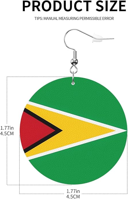 Round Faux Leather Earrings for Women Lightweight Double-Side Printed Drop Dangle Earring for Festival Party Gift