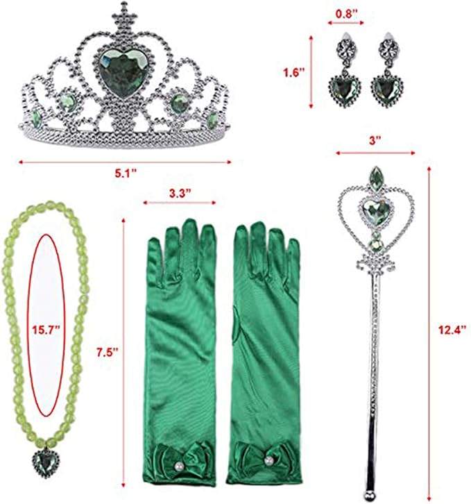 Orgrimmar Princess Dress Up Accessories Gloves Tiara Crown Wand Necklaces Presents for Kids Girls