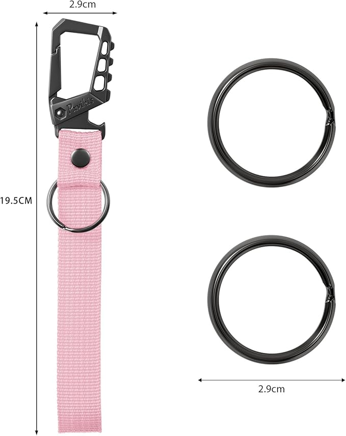 Pxvikis Metal heavy duty key chain carabiner clip bottle opener wrist lanyard ring car key fob unisex for men and women