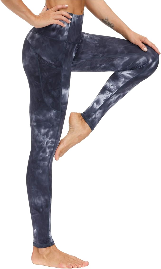 THE GYM PEOPLE Thick High Waist Yoga Pants with Pockets, Tummy Control Workout Running Yoga Leggings for Women