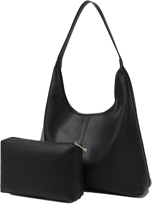 Hobo Bag for Women, Easygoing Soft Vegan Leather Shoulder Handbag Tote Purse, Spacious Work Tote, Crossbody Bag for Daily Use