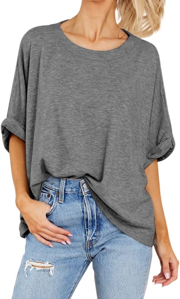 Women Oversized T-Shirt Summer Casual Short Sleeve Loose Tee Tops