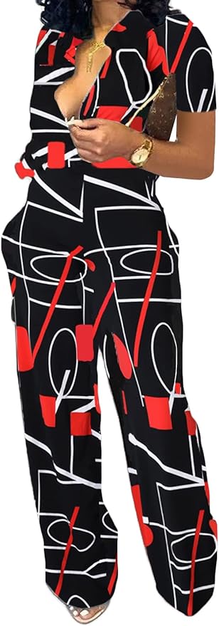 SeNight Women's Jumpsuits Elegant Business Casual Button Down V Neck Long Sleeve Strap Straight Long Pants With Pockets
