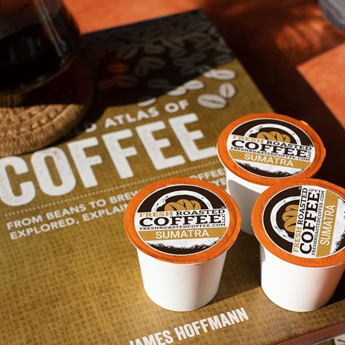 Fresh Roasted Coffee, Sumatra Mandheling |100% Single Origin | Medium Roast, 96 Pods for K Cup Brewers