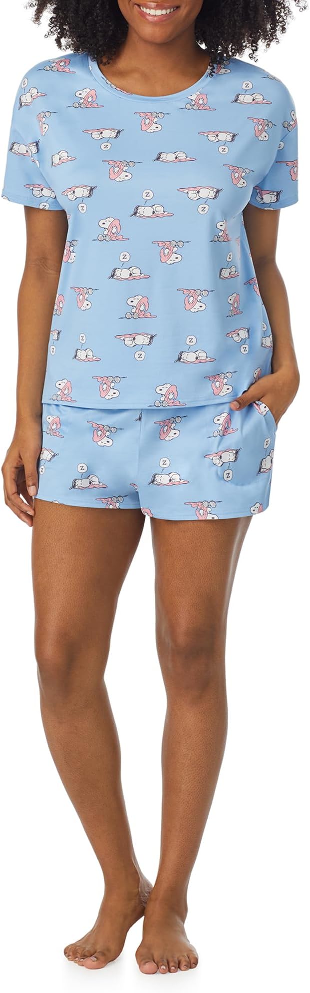 Richard Leeds International Womens Pajama Sets Disney | Hello Kitty |Snoopy Soft Stretch 2 Piece Short Lounge Sets for Women