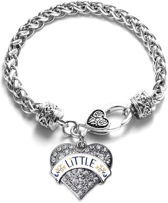 Inspired Silver - Silver Pave Heart Charm Bracelet with Cubic Zirconia Jewelry