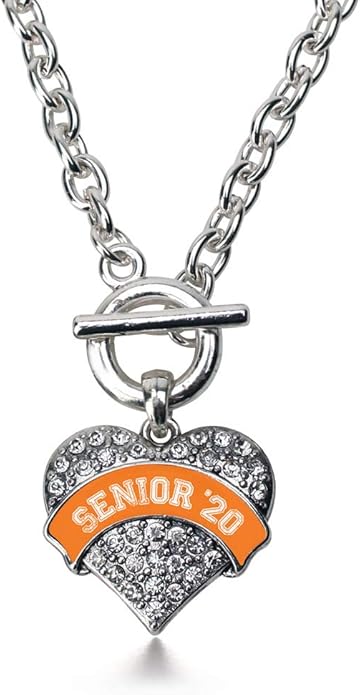 Inspired Silver - Silver Pave Heart Charm 18 Inch Necklace with Cubic Zirconia Jewelry