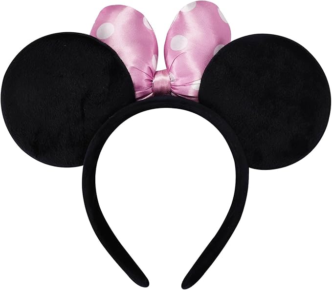 ODOCARE Handmade Mouse Ears Headband for Women and Ladies, Polka Dot Bow Minnie Ears Costume Accessories