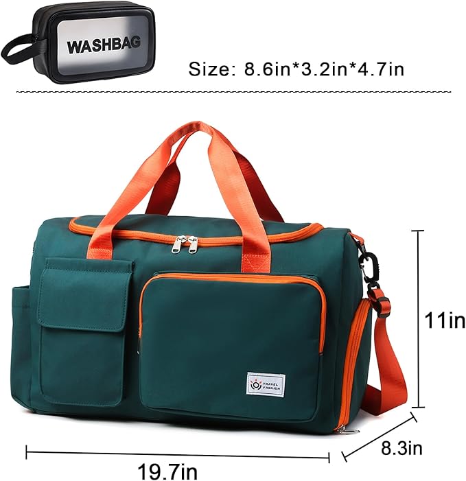 Small Gym Bag for Women, Travel Duffle Bag Carry On Weekender Bag with Shoe Compartment