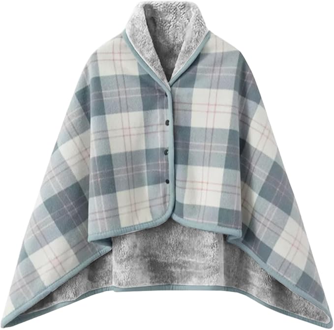 Wearable Blanket Soft Warm Plush Blanket with Buttons Shawl Wraps for Women Men Office Home 31.5x51.2in