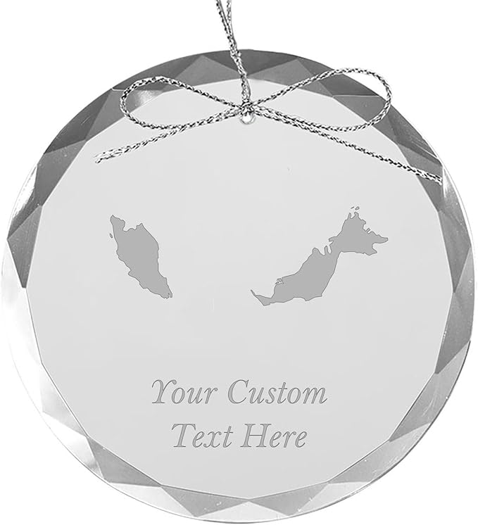 Malaysia, Personalized Travel Christmas Ornament – Customized Engraved Glass Keepsake - Custom Family Trip & Vacation, 2024, 2025, 2026, 2027 & Name – Destination Xmas Holiday Ornament