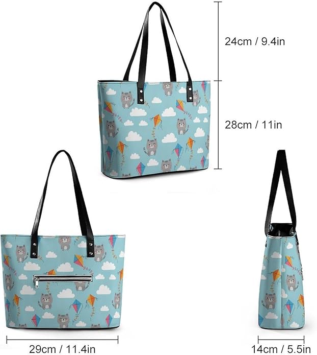 Fashion Leather Tote Bag Travel Work Daily Essentials Handbag Unisex Handbag